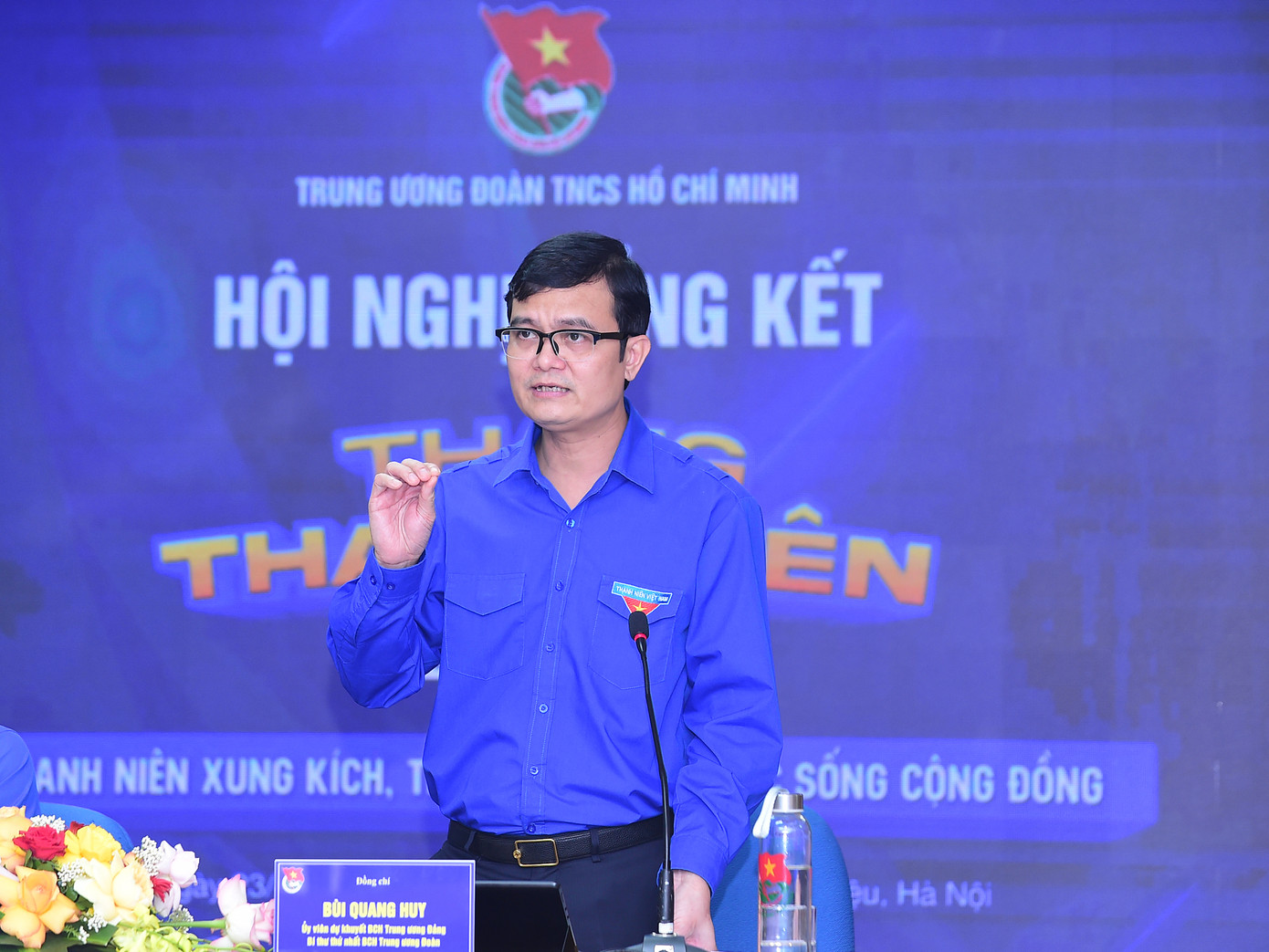 Anh Bùi Quang Huy - Bí thư thứ nhất T.Ư Đoàn kết luận hội nghị. Ảnh: Xuân Tùng