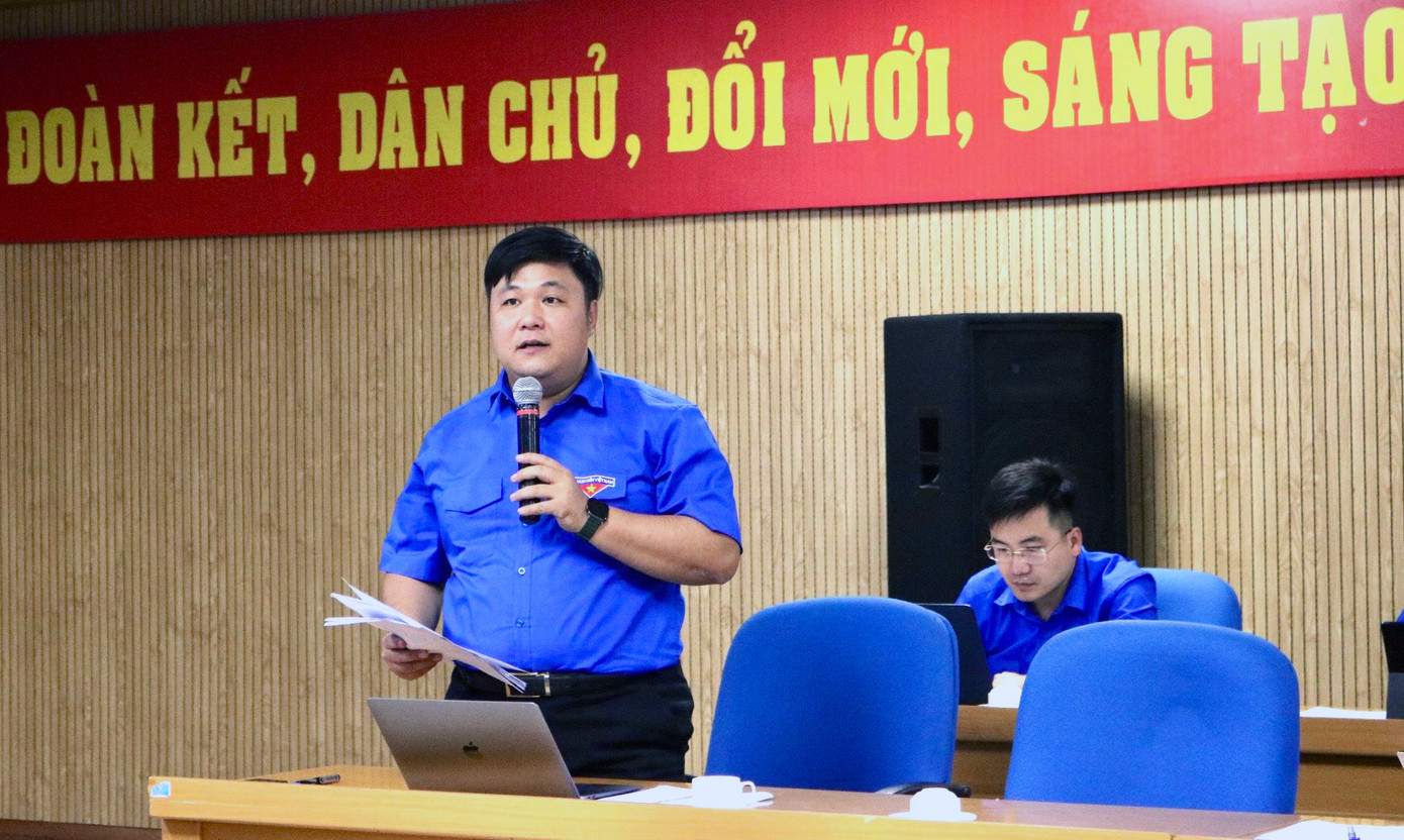 Anh Nguyễn Thái An phát biểu tại hội nghị. Ảnh: Trịnh Lý Anh Nguyễn Thái An phát biểu tại hội nghị. Ảnh: Trịnh Lý