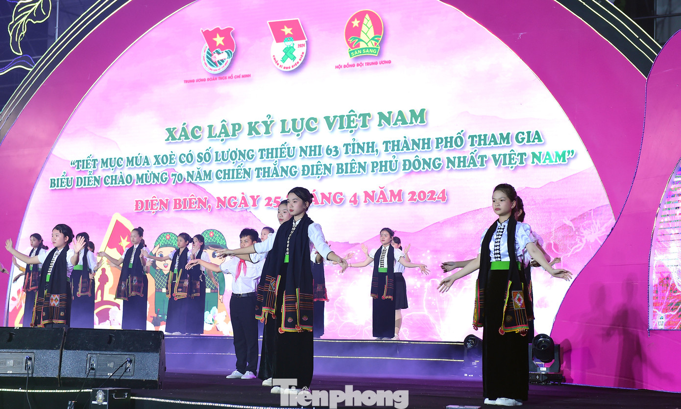 Tối 25/4, tại Quảng trường thành phố Điện Biên Phủ (Điện Biên), T.Ư Đoàn, Hội đồng Đội T.Ư tổ chức chương trình tuyên dương “Chiến sĩ nhỏ Điện Biên” toàn quốc lần thứ V - năm 2024. Ảnh: Xuân Tùng