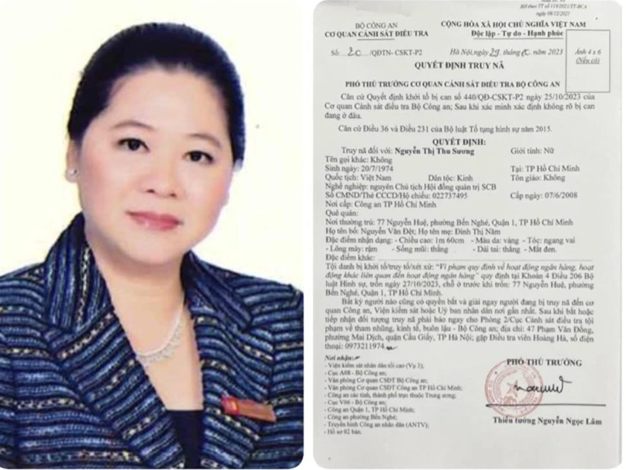 Bị can Nguyễn Thị Thu Sương (SN 1974). Bị can Nguyễn Thị Thu Sương (SN 1974).