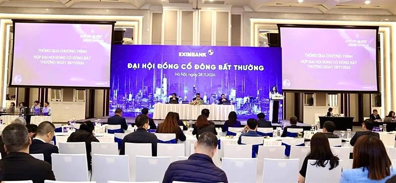 Đại hội đồng cổ đông Eximbank sáng 28/11. Ảnh: EIB. Đại hội đồng cổ đông Eximbank sáng 28/11. Ảnh: EIB.