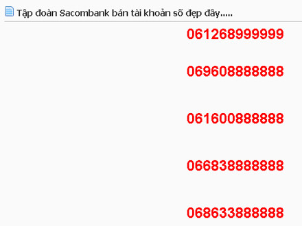 Những số tài khoản 