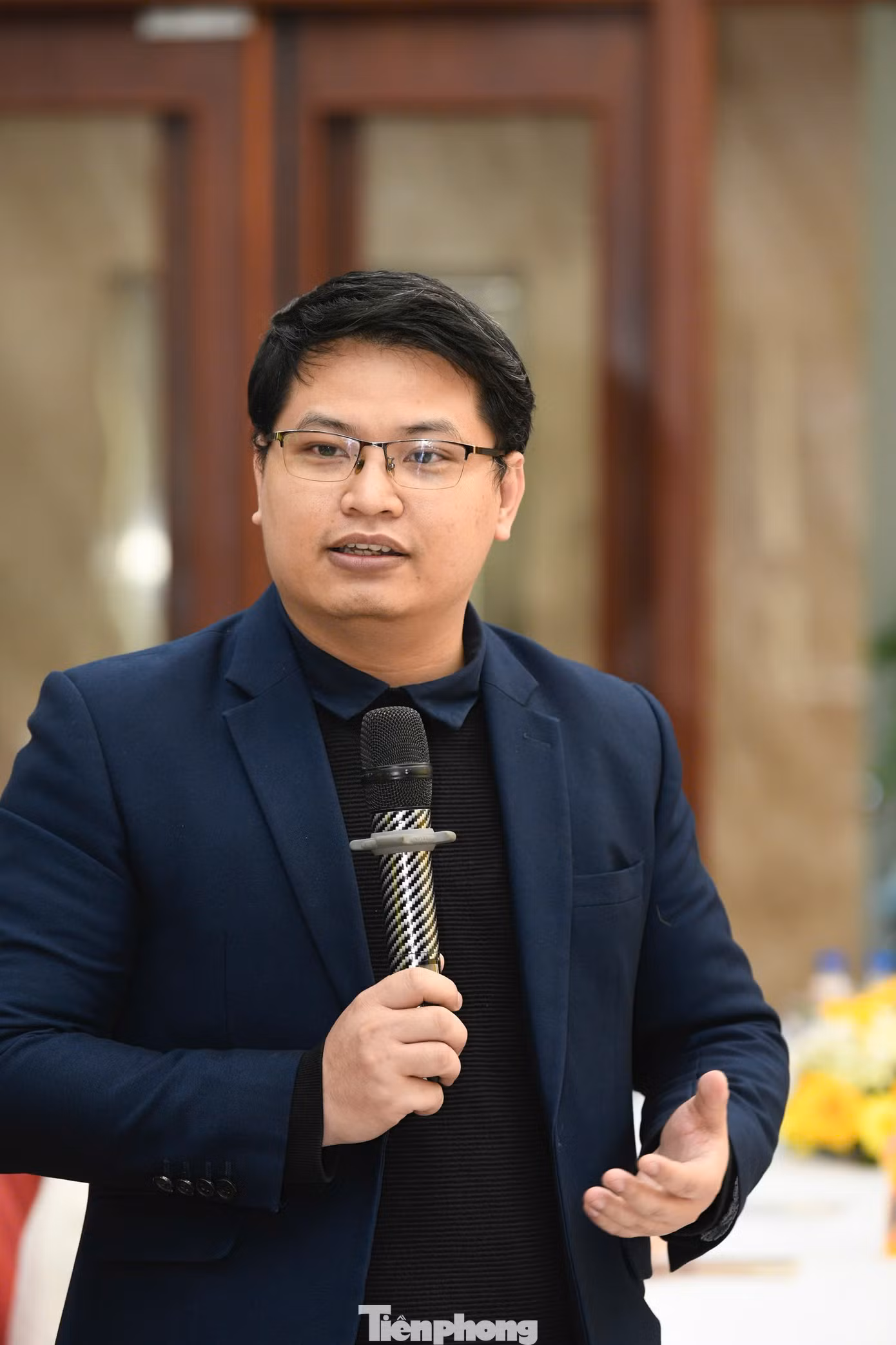 PGS. TS Trương Thanh Tùng chia sẻ tại họp báo công bố giải thưởng. Ảnh: Trọng Tài