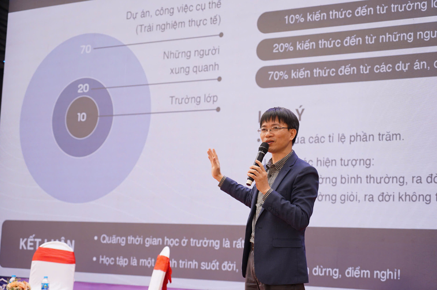 Nhà báo Nguyễn Tuấn Anh - Trưởng ban Sinh viên, Báo Tiền Phong trao đổi tại toạ đàm.