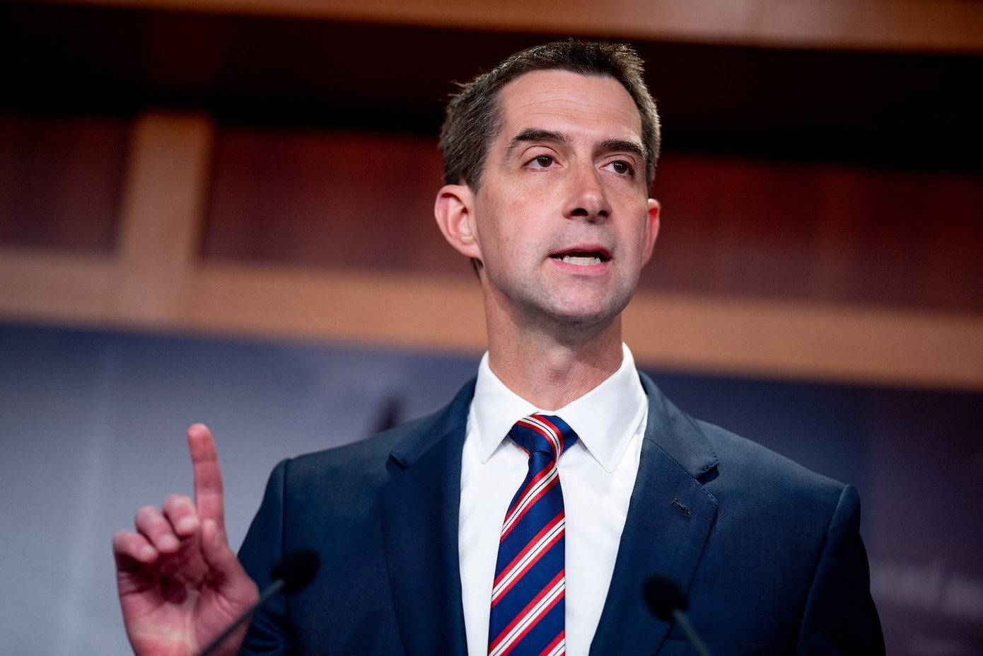 Thượng nghị sĩ Tom Cotton chỉ trích việc Hollywood để Trung Quốc thao túng. Ảnh: Getty Images. Thượng nghị sĩ Tom Cotton chỉ trích việc Hollywood để Trung Quốc thao túng. Ảnh: Getty Images.