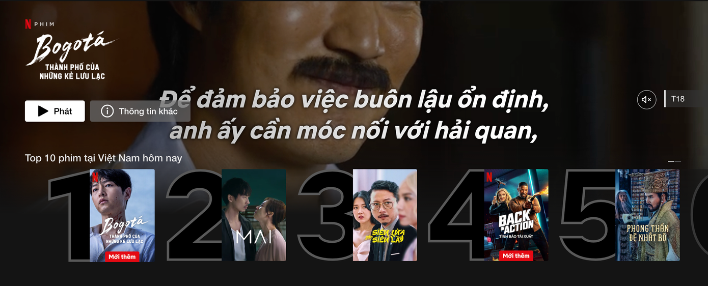 Phim Song Joong Ki dẫn đầu danh sách 10 phim điện ảnh được xem nhiều tại Việt Nam những ngày qua. Ảnh chụp màn hình.