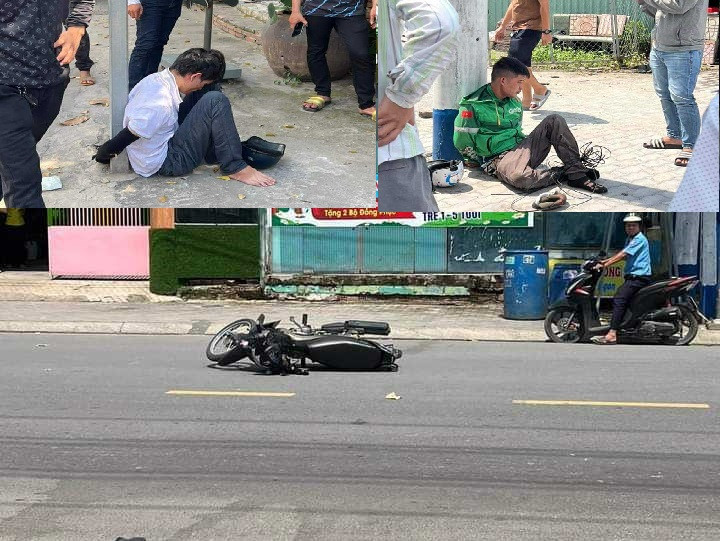 Hai tên cướp giật bị bắt giữ và hiện trường xảy ra vụ việc