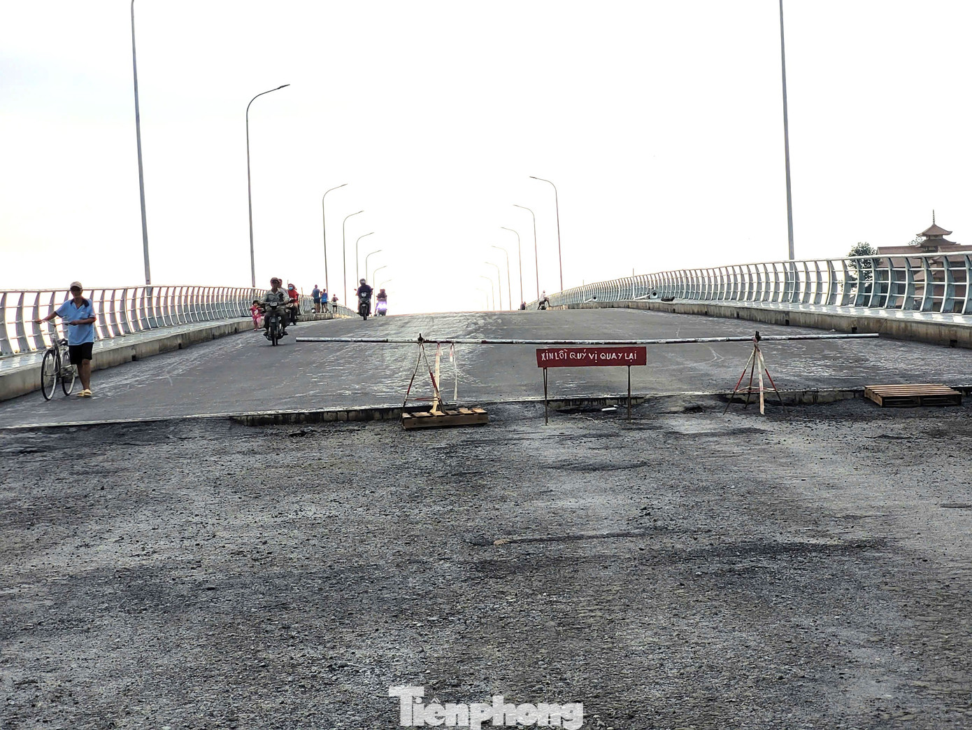 Hình ảnh ghi nhận tại công trình cầu Bạch Đằng 2 vào sáng 3/9