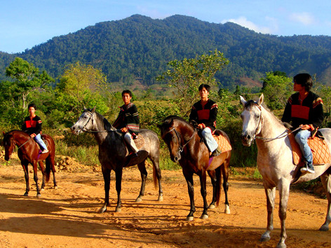 Kỵ sĩ Krông Á chuẩn bị đua ngựa. ảnh: H.T.N. Kỵ sĩ Krông Á chuẩn bị đua ngựa. ảnh: H.T.N