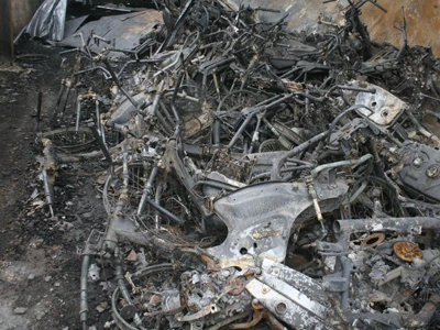 Xác của hàng nghìn xe máy sau vụ hỏa hoạn