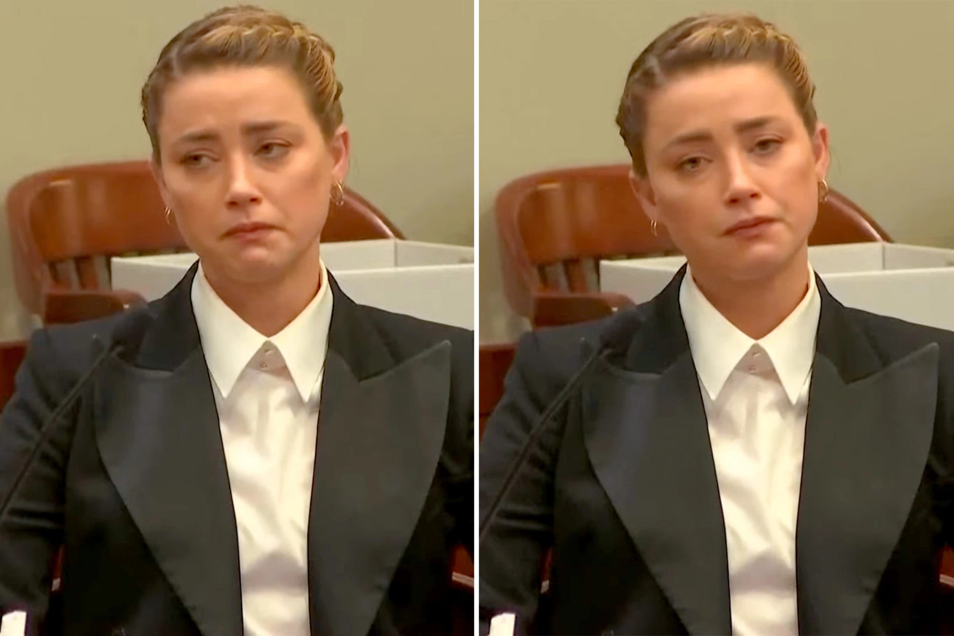 Amber Heard rưng rưng nước mắt khi nhân chứng nhắc về quá khứ bị bạo hành. Amber Heard rưng rưng nước mắt khi nhân chứng nhắc về quá khứ bị bạo hành.