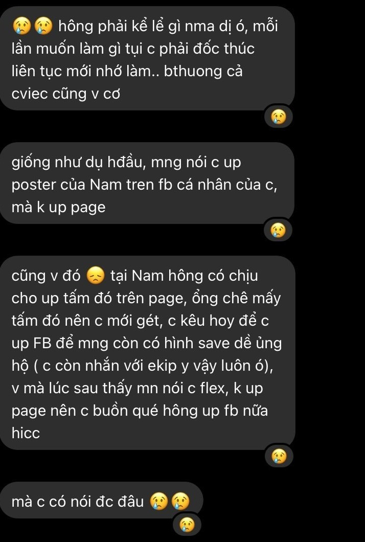 Tin nhắn rất không chuyên nghiệp được cho là của nữ quản lý với fan của Bùi Công Nam. Tin nhắn rất không chuyên nghiệp được cho là của nữ quản lý với fan của Bùi Công Nam.
