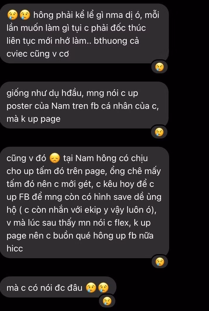 Tin nhắn rất không chuyên nghiệp được cho là của nữ quản lý với fan của Bùi Công Nam.