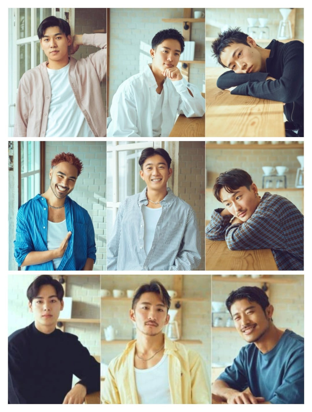 Dàn cast của The Boyfriend (từ trái sang phải, từ trên xuống dưới): Ikuo, Kazuto, Ryota, Alan, Dai, Gensei, Shun, Taeheon và Usak. Dàn cast của The Boyfriend (từ trái sang phải, từ trên xuống dưới): Ikuo, Kazuto, Ryota, Alan, Dai, Gensei, Shun, Taeheon và Usak.