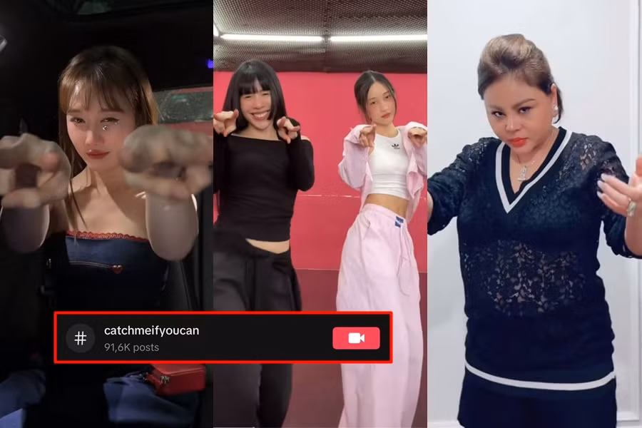 Điệu nhảy điệp khúc Catch Me If You Can được nhiều khán giả và nghệ sĩ cover trên TikTok, đạt con số khủng. Ảnh: TikTok nhân vật.
