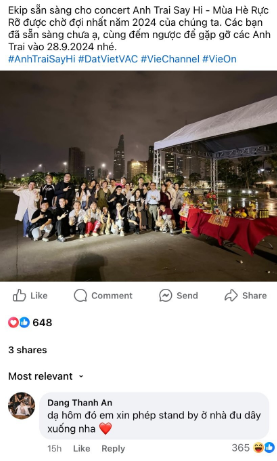 Ảnh: Facebook thành viên Ban tổ chức cùng bình luận của NEGAV.