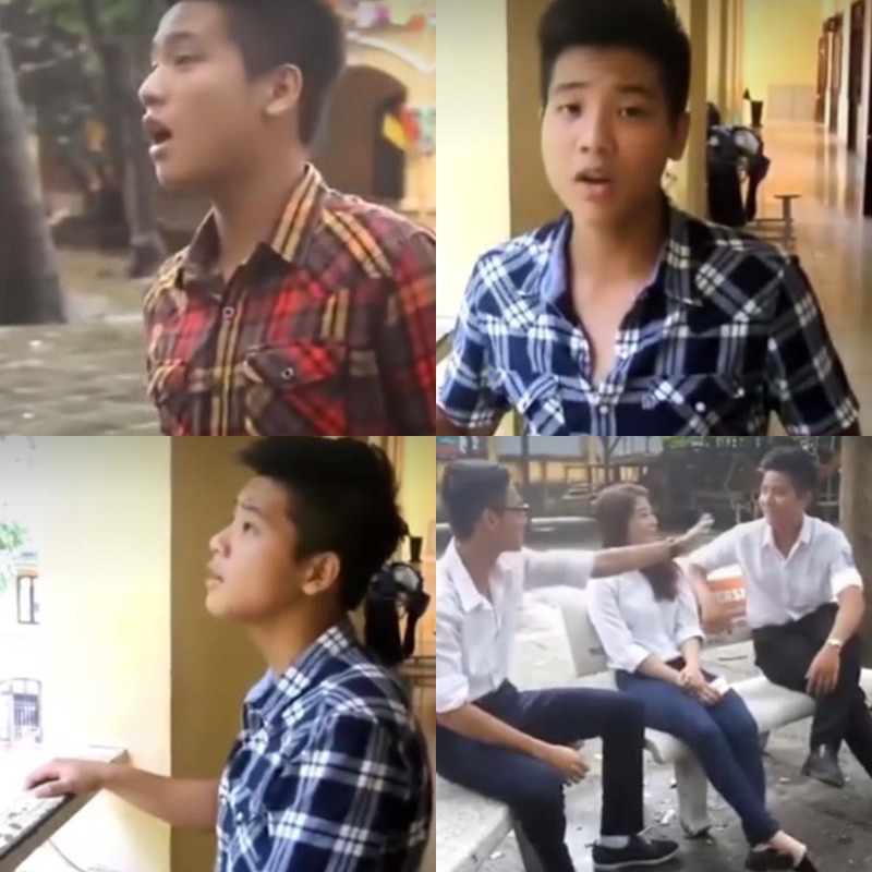 Hình ảnh Quân A.P trong video cover bài Tan Biến. Ảnh: Tổng hợp từ video