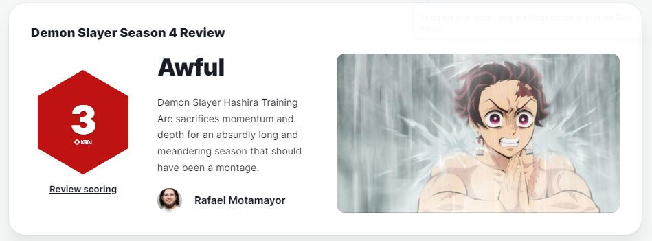 IGN chấm Thanh Gươm Diệt Quỷ mùa 4 điểm 3/10 (Ảnh: IGN)