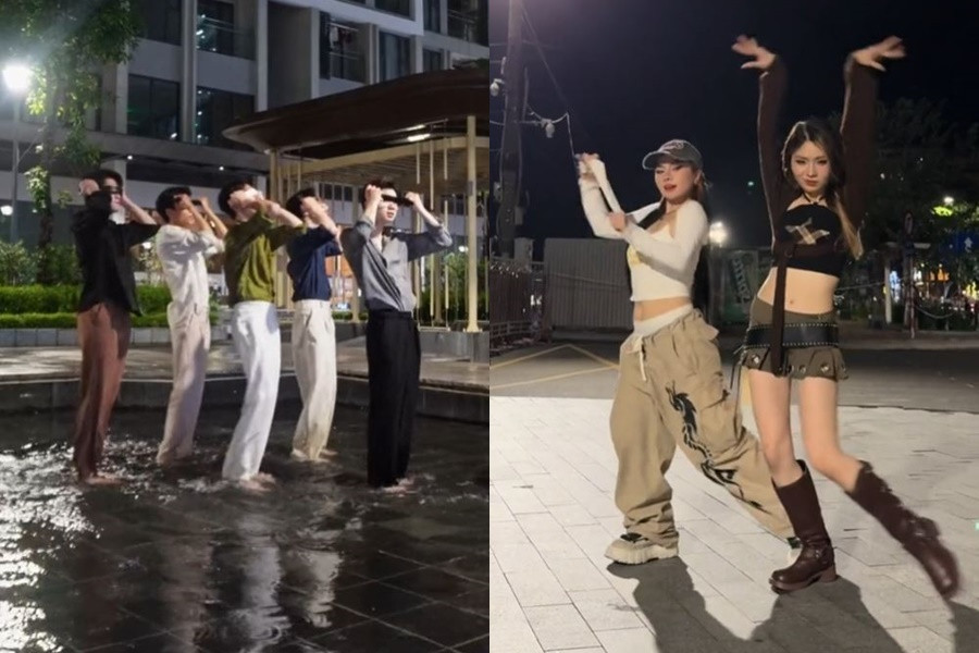 Vũ đạo lấy khăn bịt mắt được khán giả nam lẫn nữ cover, tạo nên nhiều phiên bản đẹp mắt và đạt tương tác khủng. Ảnh: TikTok nhân vật. Vũ đạo lấy khăn bịt mắt được khán giả nam lẫn nữ cover, tạo nên nhiều phiên bản đẹp mắt và đạt tương tác khủng. Ảnh: TikTok nhân vật.