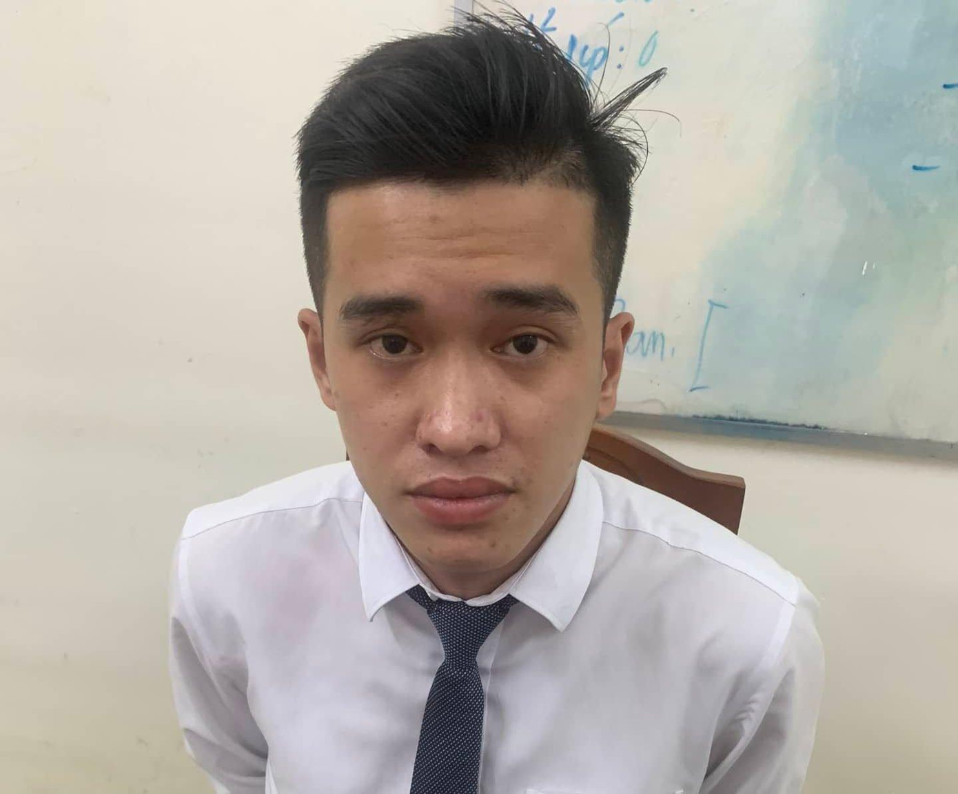 Đối tượng Lê Thanh Trọng vào thời điểm bị bắt giữ.