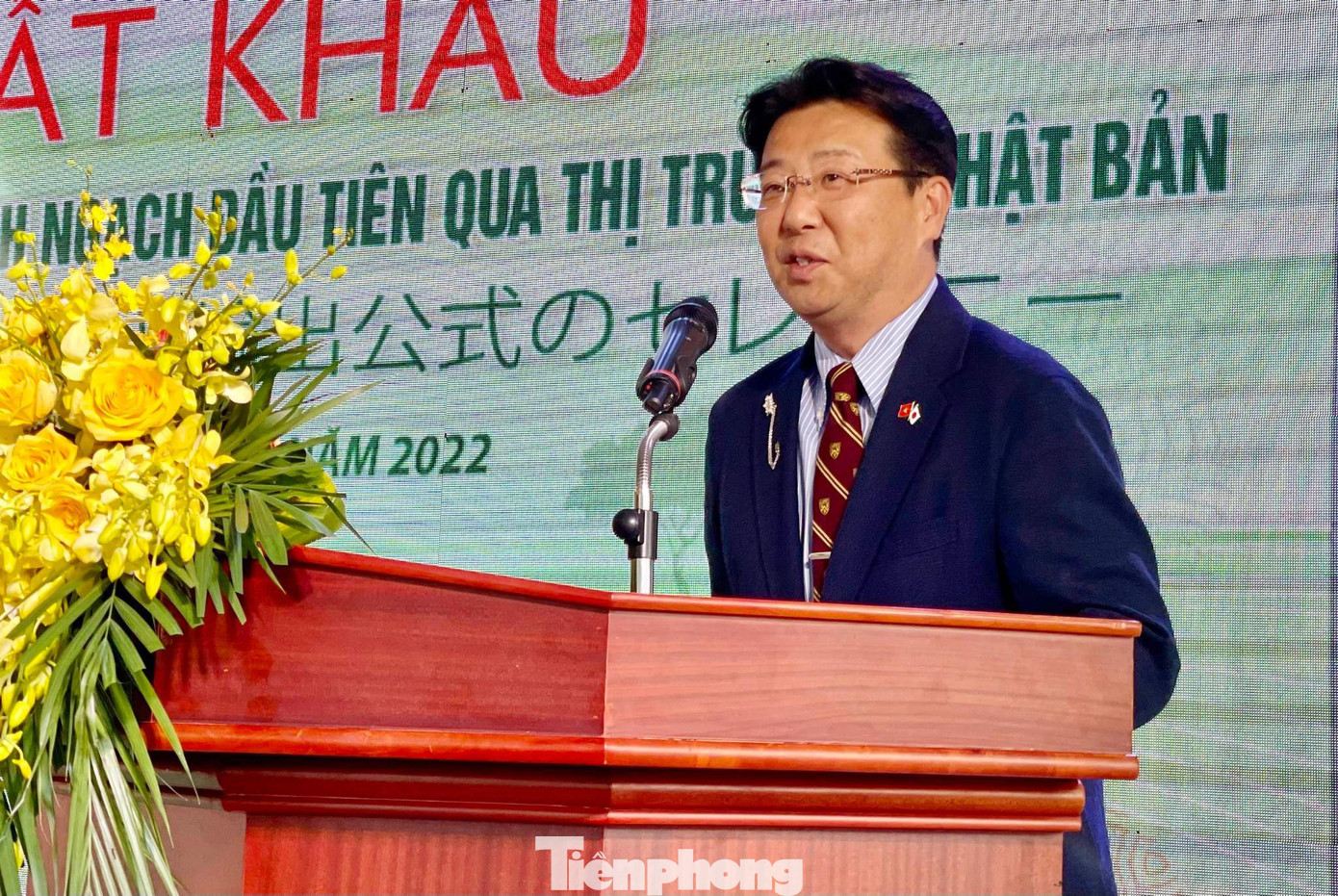 Ông Otsuka Tokuro, Giám đốc Cty Olty phát biểu tại lễ xuất khẩu ngày 9/11