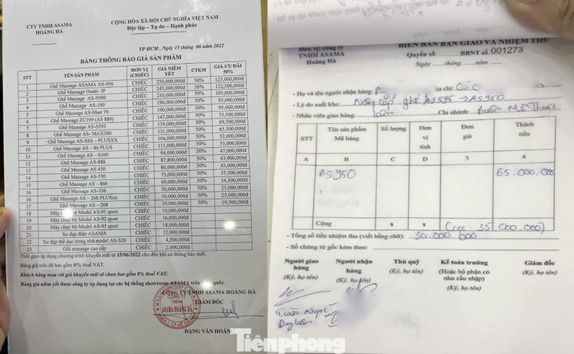 Cửa hàng ghế massage ASAMA (TP.Buôn MA Thuột) có niêm yết giá bán nhưng bán không đúng giá niêm yết