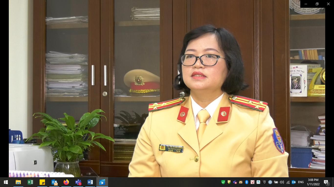 Thượng tá Tạ Thị Hồng Minh – Phó trưởng phòng Tuyên truyền và điều tra, giải quyết tai nạn giao thông (Cục CSGT, Bộ Công an)