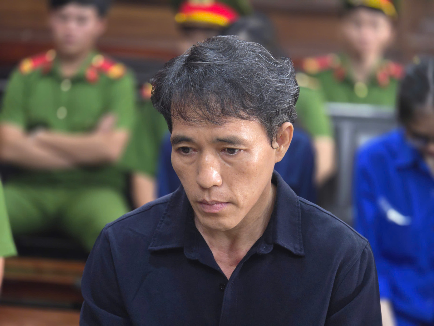 Tuấn "Cọp" tại phiên tòa.