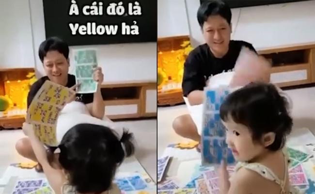 Bé Destiny rất thích chơi cùng bố Giang. Bé Destiny rất thích chơi cùng bố Giang.