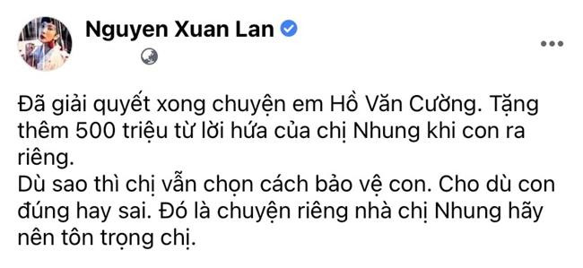 Bài đăng của siêu mẫu Xuân Lan thu hút sự chú ý của công chúng.
