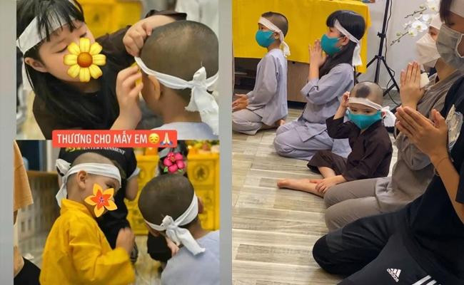 Các con nuôi của Phi Nhung tại lễ cầu siêu.