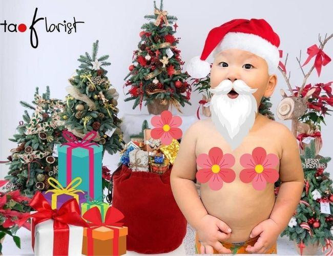 Bé Hayden là "ông già Noel" đáng yêu nhất năm nay. - Ảnh: FBNV. Bé Hayden là "ông già Noel" đáng yêu nhất năm nay. - Ảnh: FBNV.