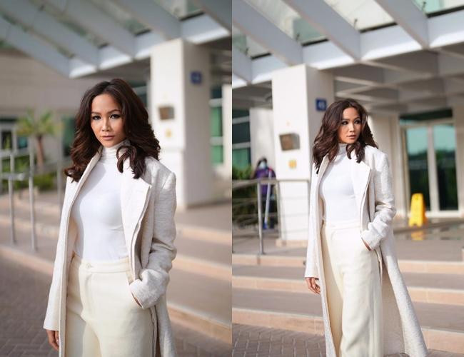 Hoa hậu H&apos;Hen Niê diện trang phục sành điệu khi tham gia sự kiện ở Dubai.