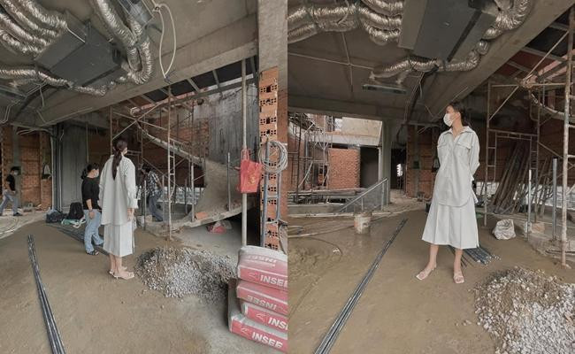 Thanh Hằng hóm hỉnh chia sẻ: "Người ta nói đàn ông xây nhà, đàn bà xây tổ ấm. Vừa làm cả 2 thì là đàn gì? Chắc đàn ghi-ta." - Ảnh: FBNV.