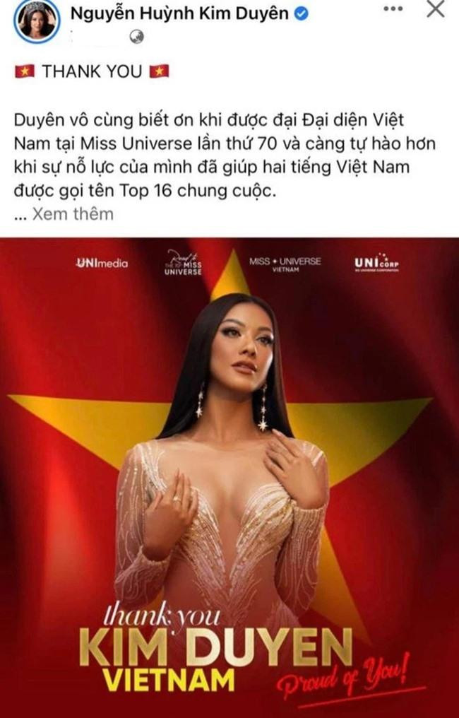 Lọt Top 16 Miss Universe (Hoa hậu Hoàn vũ) 2021 nhờ bình chọn, Á hậu Kim Duyên tiếp tục kéo dài chuỗi "in Top" của đại diện Việt Nam tại đấu trường nhan sắc khốc liệt nhất hành tinh. - Ảnh: FBNV. Lọt Top 16 Miss Universe (Hoa hậu Hoàn vũ) 2021 nhờ bình chọn, Á hậu Kim Duyên tiếp tục kéo dài chuỗi "in Top" của đại diện Việt Nam tại đấu trường nhan sắc khốc liệt nhất hành tinh. - Ảnh: FBNV.