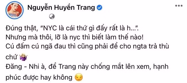 Huyền Trang luôn đòi "trả thù" Thanh Sơn vì anh từng lỡ tay đánh trúng cô khi cùng tham gia một chương trình truyền hình khiến khán giả thích thú.