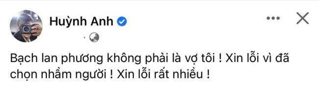 Bài đăng làm dấy lên tin đồn chia tay bạn gái của Huỳnh Anh. - Ảnh: FBNV. Bài đăng làm dấy lên tin đồn chia tay bạn gái của Huỳnh Anh. - Ảnh: FBNV.
