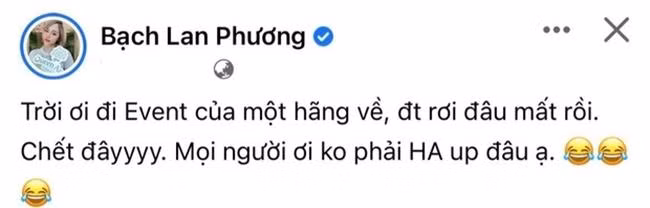 Bạch Lan Phương khẳng định không phải Huỳnh Anh viết bài nhưng sau đó lại nhanh chóng xóa đi. - Ảnh: FBNV.