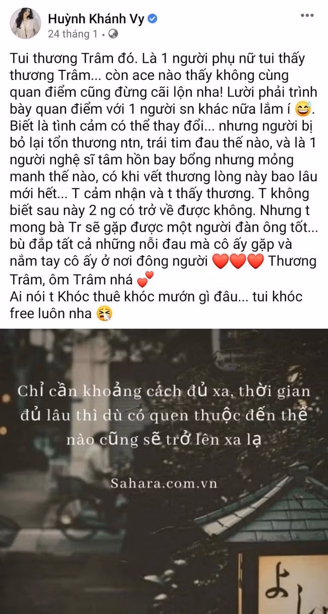 Bài đăng cuối tháng 1/2021 của Khánh Vy đang bị cư dân mạng "đào" lại. - Ảnh: FBNV.