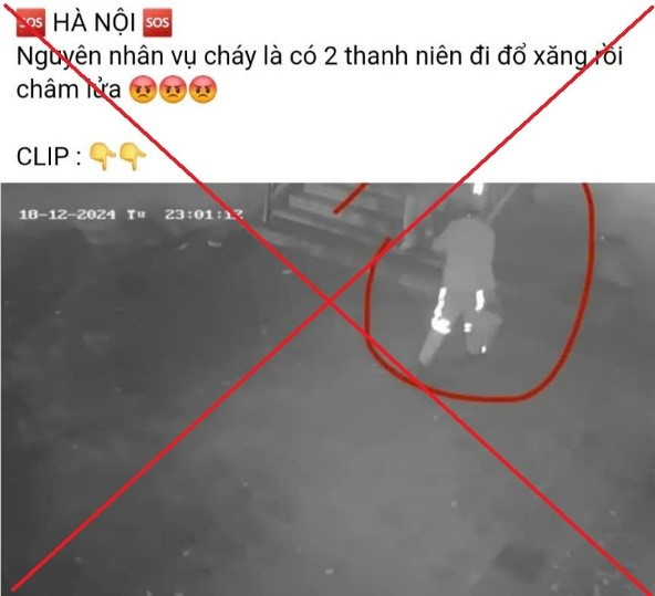 Thông tin sai sự thật đăng tải trên mạng xã hội.