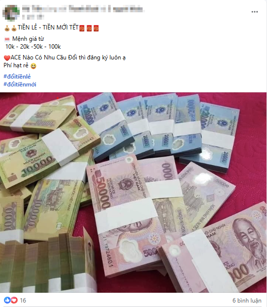 Các bài viết quảng cáo có đủ mệnh giá tiền với chi phí đổi thấp. Ảnh chụp màn hình.