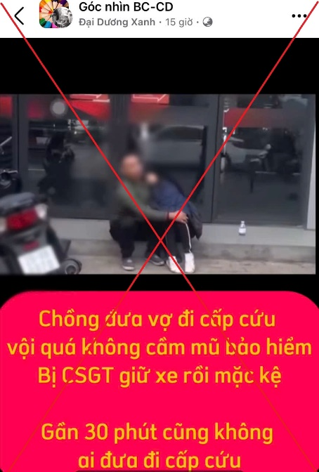 Thông tin sai sự thật đăng tải lên mạng xã hội.