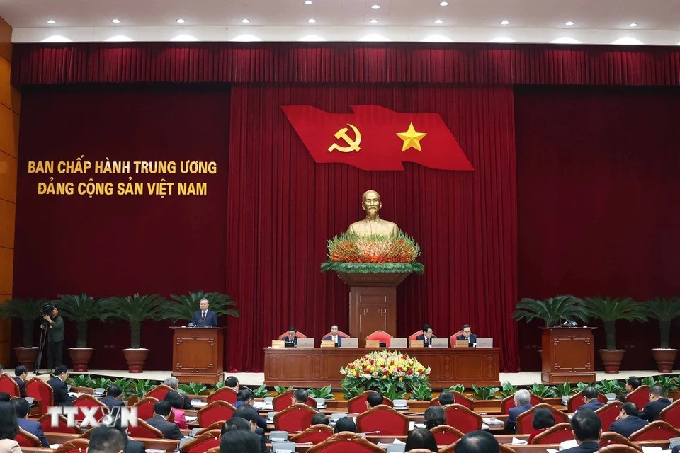 Phiên khai mạc Hội nghị Ban Chấp hành Trung ương Đảng khóa XIII. (Ảnh: Thống Nhất/TTXVN) Phiên khai mạc Hội nghị Ban Chấp hành Trung ương Đảng khóa XIII. (Ảnh: Thống Nhất/TTXVN)