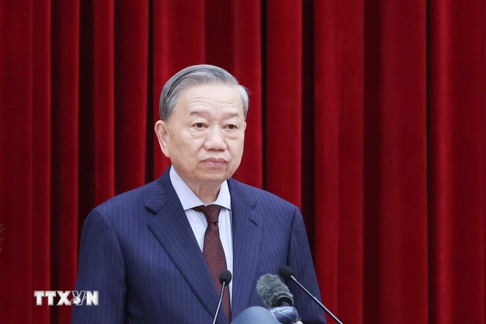 Tổng Bí thư Tô Lâm phát biểu khai mạc Hội nghị Ban Chấp hành Trung ương Đảng khóa XIII. (Ảnh: Thống Nhất/TTXVN) Tổng Bí thư Tô Lâm phát biểu khai mạc Hội nghị Ban Chấp hành Trung ương Đảng khóa XIII. (Ảnh: Thống Nhất/TTXVN)