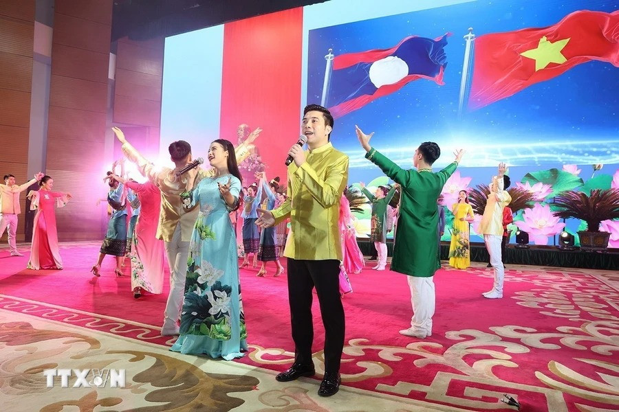 Chương trình nghệ thuật chào mừng. (Ảnh: Trí Dũng/TTXVN)