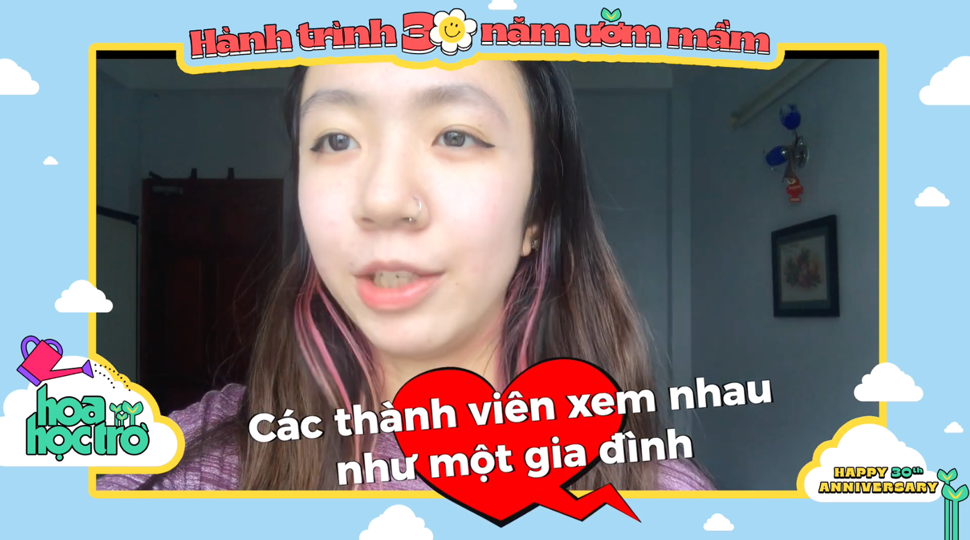 Phương Nhi: “Các thành viên nhà Hoa xem nhau như một gia đình. Hoa Học Trò như một người bạn đồng hành trên con đường phát triển bản thân mình”.