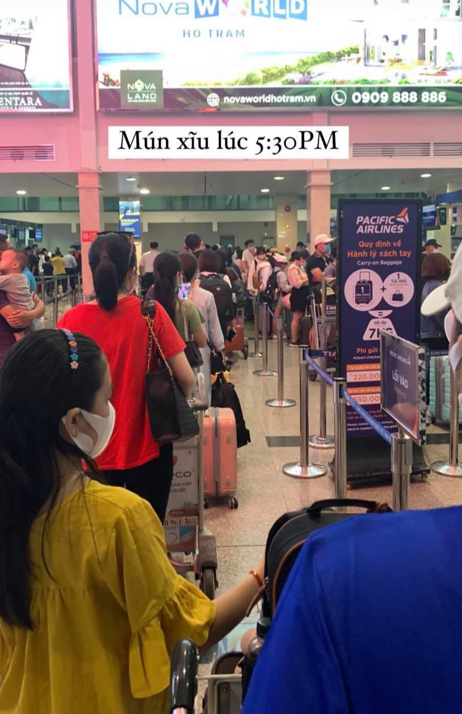 Để không ảnh hưởng lịch trình bay, teen và người thân có thể tranh thủ khai báo y tế trực tuyến trước khi xếp hàng soi chiếu an ninh tại cảng hàng không. Ảnh: Tuấn Dũng