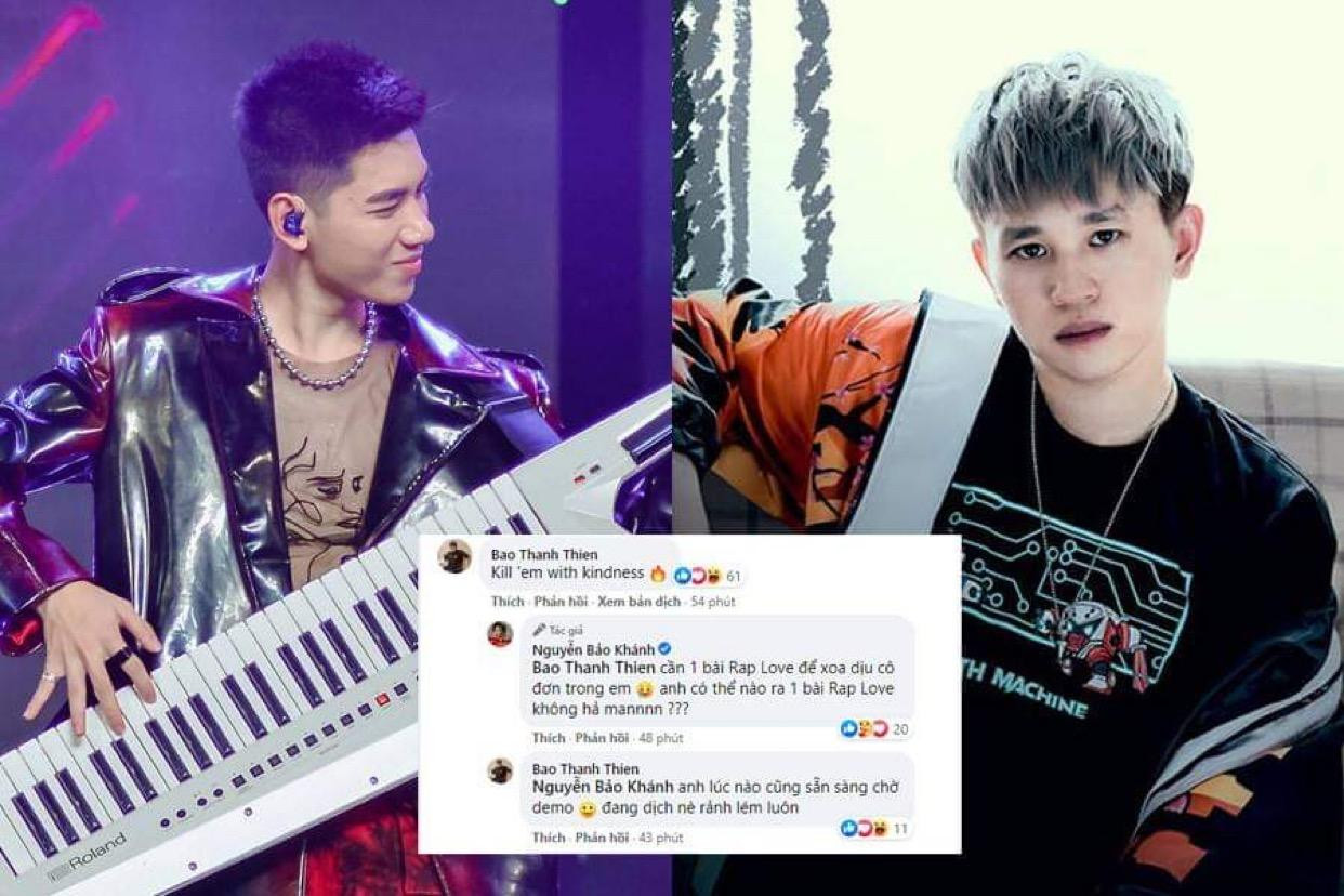 Đáp lại, K-ICM đã hài hước “gài kèo”: “Cần một bài Rap Love để xoa dịu cô đơn trong em. Anh có thể nào ra một bài Rap Love không hả?”. Đáp lại, K-ICM đã hài hước “gài kèo”: “Cần một bài Rap Love để xoa dịu cô đơn trong em. Anh có thể nào ra một bài Rap Love không hả?”.