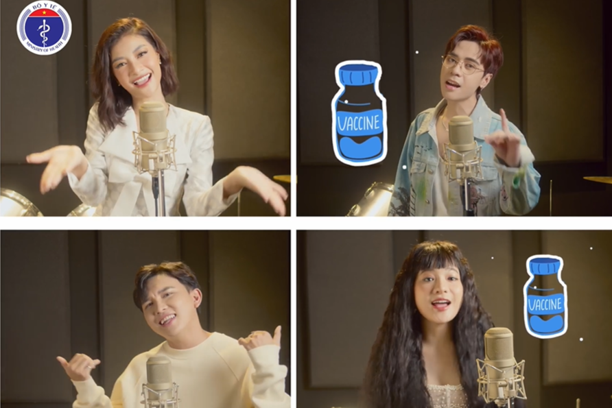 Các nghệ sĩ trẻ hưởng ứng chiến dịch kêu gọi tiêm vắc-xin của Bộ Y Tế. Các nghệ sĩ trẻ hưởng ứng chiến dịch kêu gọi tiêm vắc-xin của Bộ Y Tế.