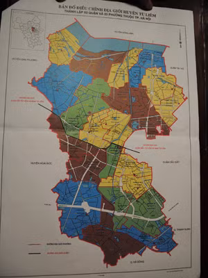 Bản đồ điều chỉnh địa giới huyện Từ Liêm